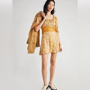 FREE People Lucie Mini dress YELLOW Size 2 / XS